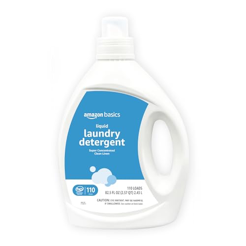 Amazon Basics Concentrated Liquid Laundry Detergent, Clean Linen, 110 loads, 82.5 Fl Oz (Previously Solimo)