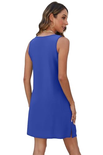 Image of BKRIVE Coverup Summer Dresses for Women 2026 Eyelet Casual Loose Sleeveless Sundresses Tank Dresses with Pockets