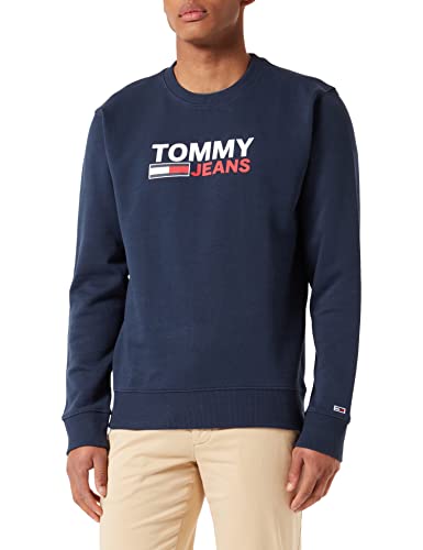 Tommy Jeans Herren TJM Corp Logo Crew Sweatshirt, Marineblau (Twilight...