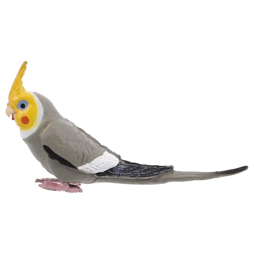 Totority Realistic Cockatiel Ornament 3.74In Bird Figurine Artificial Parrot Sculpture for Home Office Desk Patio Lawn and Garden Decor Wildlife-Inspired Display