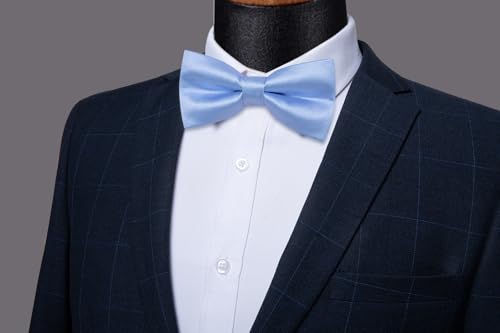 Image of YourTies Bow Ties for Men Pretied Bowties Solid Color Satin Bow Tie Formal Business Tuxedo Wedding Party Prom