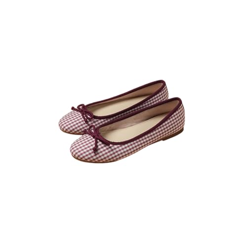Image of Theater Swans Casual Ballet Flats for Women | Stylish Slip-on Ballerina with Bow Detail | Lightweight Comfortable Footwear with Cushioned Insole