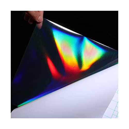Bleidruck 25 Sheets 8.25x11.7 Inches Clear Holographic Premium Cold Laminated Film Glitter Holographic Overlay Laminating Self Adhesive Film by Bleidruck - Image 2
