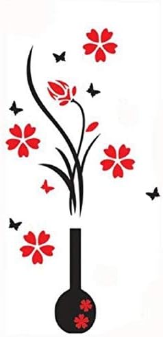 3D Wall Stickers, DIY Vase Flower Tree Crystal Arcylic 3D Wall Stickers Home Livingroom Decoration 80X40cm