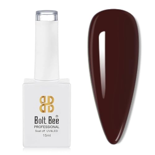 Image of Bolt Bee Maroon Color Gel Nail Polish Soak Off UV Gel DIY at Home Manicure Salon Nail Art (186, 15ml)