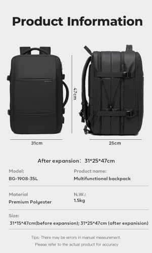 Image of BANGE Carry On Backpack Weekender Travel Backpacks
