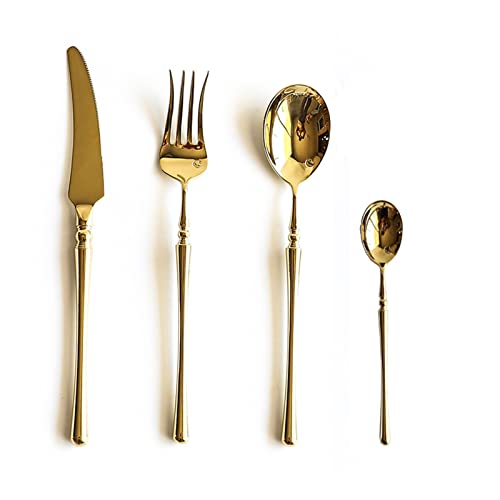 Fiesta de acero inoxidable Set Golden Cutlery Set Mirror Polished Caderas Cortinería Cina y Herramientas de alimentos de horquilla Cades de cocina Ejecutado (color: negro) (rosa)