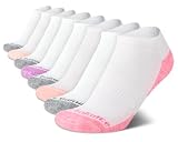 New Balance Girls' Athletic Low Cut Socks with Reinforced Heel and Toe (8 Pack), White Assorted, Size Large/Shoe Size: 4-10