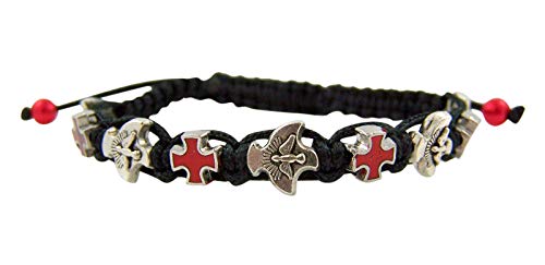 Red Holy Dove Cross Adjustable Cord Bracelet, Pack of 3, 7 1/2 Inch2