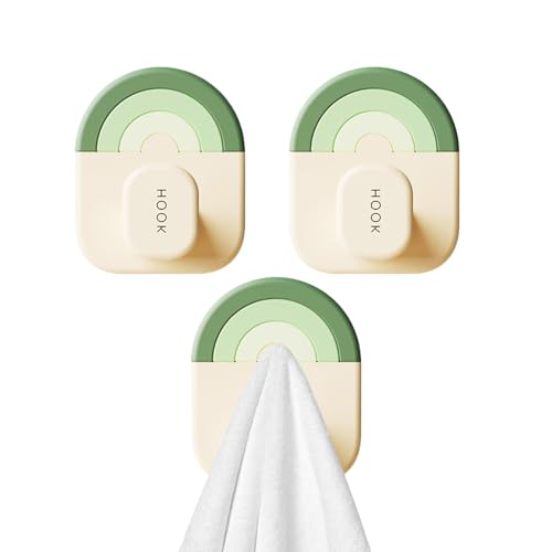 ステッキーフック | 3個 ドリル不要 ハンガー,浴室ハンガー,壁・シャワー・浴室・ドア・天井・キッチン・コート・鍵・窓・寮・クローゼット・タオル・衣類・バックパック用