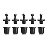 10 Paar Kunststoff-Lautsprecher-Grill-Hering-Set, Kugel- und Sockelbefestigungen, Audio-Schrank-Gitter-Heringe, schwarz, DIY-Soundsystem-Hardware für Entertainment-Center-Grillbefestigungen (016)