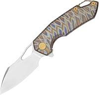 FerraMonster Taschenmesser Klappmesser Outdoor Messer Survival Messer EDC Einhandmesser mit Taschenclip, Tasche - M390 Stahl, Griff mit Titan - Männer Geschenk (Farbig)