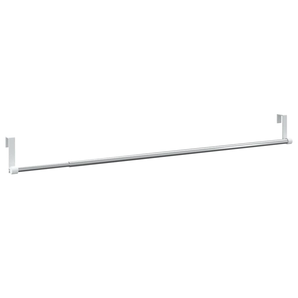 Lot de 2 tringles à rideaux télescopiques réglables en aluminium - 60-105 cm - Blanc et argenté - Pour fenêtre