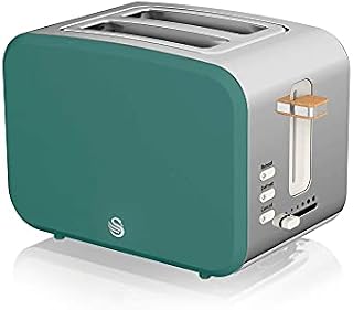 Swan Nordic 2 Slice Toaster, Green, 900W, Soft Touch and Matte Finish, 6 Browning Levels, ST14610GREN