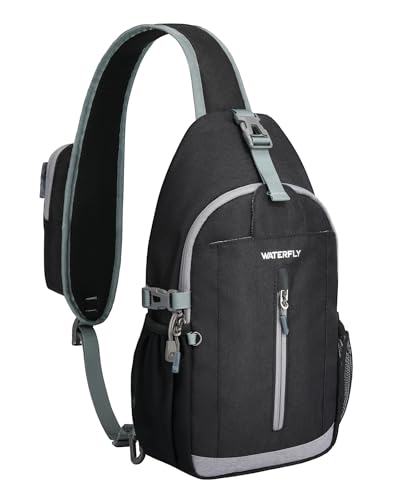 WATERFLY Sling Bag Crossbody Backpack: 8L RFID Anti Theft Cross Body Shoulder Bag Travel Crossover Side Bag for Men Women