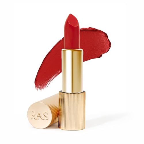 Image of RAS Luxury Oils Lumiere Satin Matte Lipstick | 8-Hr long stay Creamy Matte, Non-Drying, Lightweight & Pigmented | Natural infusion of Argan & Avocado | Vegan, Cruelty-Free