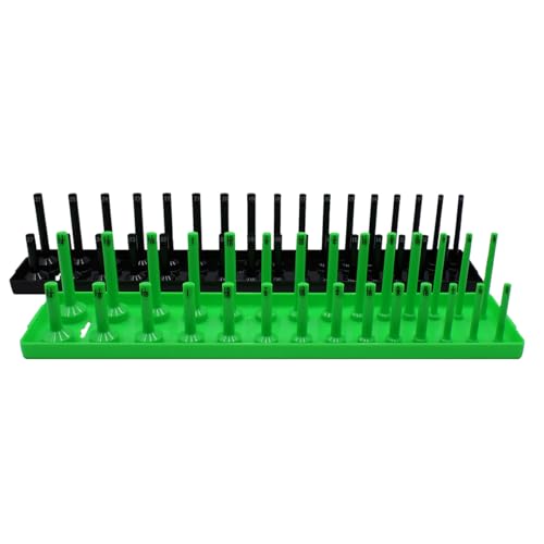 Grip 2 pc Socket Tray Organizer Sets Metric & SAE - Fits Deep & Shallow - ABS Plastic (1/2 in)