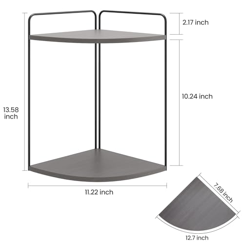 Image of Forest Angle Bathroom Counter Organizer,Countertop Organizer,Vanity Organizers,Bathroom Storage,Bathroom Sink Caddy,Counter Shelf,Corner Counter,Corner Shelves(Black-Grey)