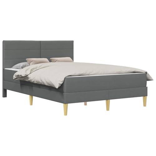 RuiNingRN Marco de cama gris oscuro de 160 x 200 cm de poliéster con colchón de espuma fría, ergonómico, transpirable, elástico, hipoalergénico, con somier y patas de plástico para