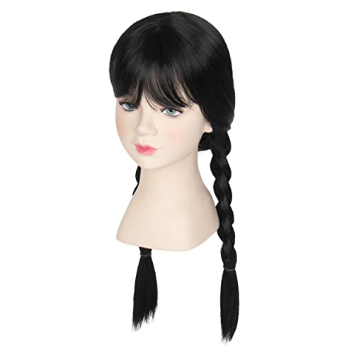 Miss U Hair Girls Kids Long Straight Black Braided Wig With Bangs Halloween Party Wig #TOP4