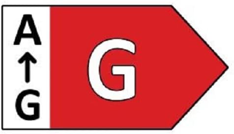 Energy efficiency label for a light fixture, showing class G.