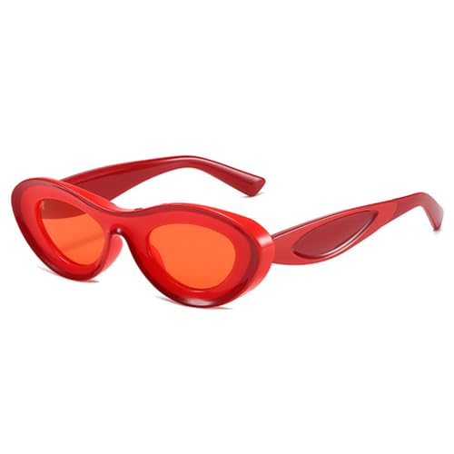 Lunettes de soleil oeil de chat mode vintage nuances ovales rouge UV400