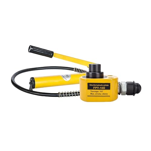 YOPNDFR 50T Low Profile Hydraulic Jack Power Kit,CP-700 Manual Hydraulic Hand Pump,Low Profile Jack, 2.7in Stroke Industrial Micro Hydraulic Cylinder(10T jack+CP-180 hand pump)