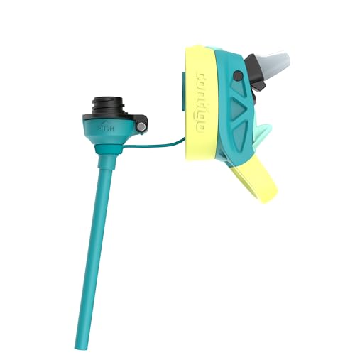 Image of Contigo Aubrey Kids Water Bottle, 20oz, Juniper /Limelight, Spill-Proof Lid, Dishwasher Safe, BPA Free, Blue and Yellow