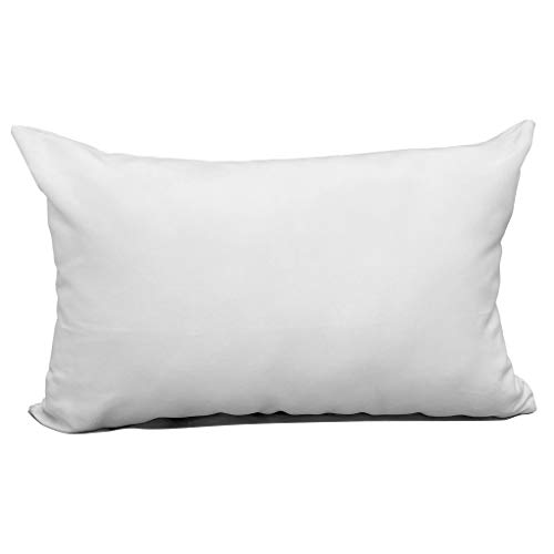 Blank White Sublimation Polyester Pillow Cover - 12” x 18” / 30 cm x 45 cm with Hidden Zipper (10 Pack) Décor Heat Press Printing Throw Pillow Cover