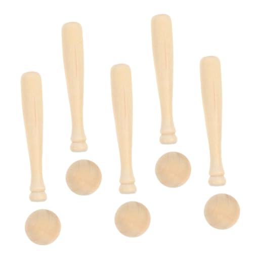 KICHOUSE DIY Miniature Baseball Bat Craft Kit 10pcs Baseball Craft Supplies for Boys and Girls