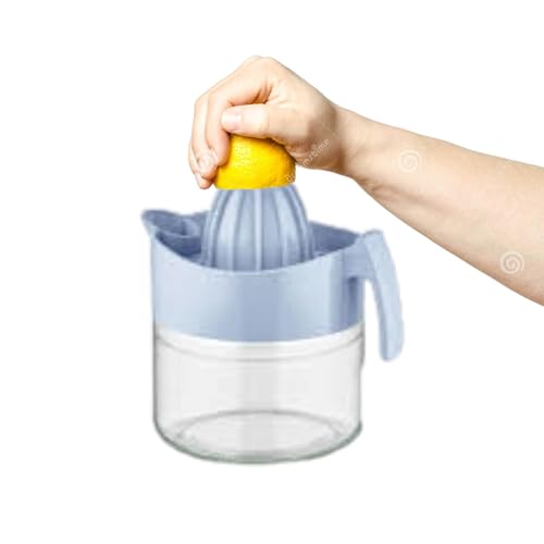 GLOBAL BAY Manual Citrus Juicer - 300 ml, Multifunctional Orange Citrus Lemon Lime Fruit Press Squeezer with Glass Bottom - Lemon Juicer Squeezer for Kitchen