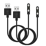 2-Pack Chargers for TRAUSI TG08/Trendia TG09/DIVElink&OYV&JeeJTek TGW008 TGW101/SUNKTA &LIGE &Linwear &EIGIIS K52 Smart Watch Charger, Charging Cable Magnetic 7.62mm, 60cm (Black&Black)