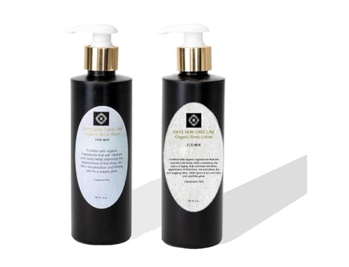 ONYX SKIN CARE LINE DUO SKIN CARE SYSTEM - NOURISHING WASH AND LOTION - FIVE FRAGRANCES- FOR MEN 8 OZ. EACH BOTTLE (LEMONGRASS)