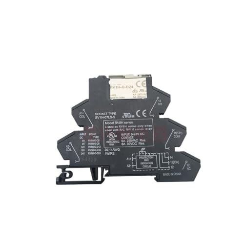 Relé RV8H-S-D24 con base SV1H-07LS-5 para automatización industrial de 24V