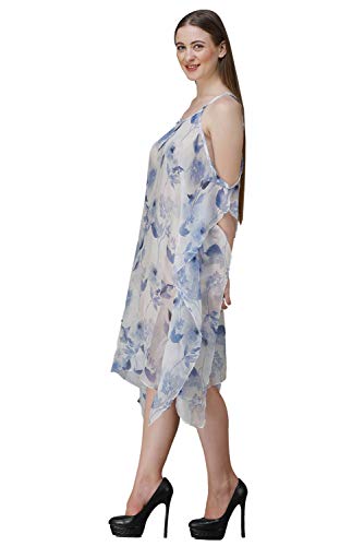 Image of RAVI RAJORIA Georgette Digital Printed Beach Wear Kaftan Blue Free Size R800 | Multi Color 2