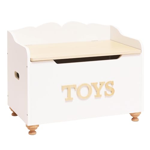 Le Toy Van Große Kinderspielzeugtruhe aus Holz, 3 Jahre, Lernspielzeug, Montessori, 68 x 43 x 53 cm, Tragkraft bis 50 kg, mit kindersicheren Soft-Close-Scharnieren