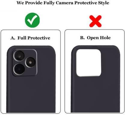Image of A rtistque Liquid Silicone Back Cover Case for Realme C53 Shockproof TPU Soft Flexible with Camera Protection - Black