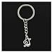 WOKEZ Anneau De Clés De 30 Mm Metal Chaîne Keychain Bijoux en Argent Antique Couleur Argentée Plated Musical Note 21x13 Mm Pendant (Size : 1)
