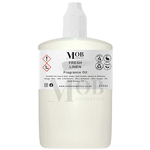 Fresh Linen Fragrance Oil 100ml | Luxury and Designer Scents | Highly Concentrated | Perfect for Candles, Soaps, Bath Bombs, Diffusers, Wax Melts | UK Made | Vegan (Fresh Linen, 100ml (Pack of 1))