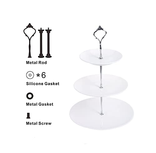 6 Sets Cake Tray Stand Handle, Betterjonny 3 Tier Cake Stand Fittings Hardware Holder For Wedding And Party Making Resin Cupcake Dessert Platter Stand #TOP3