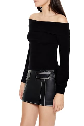 Image of Forever 21 Women's Fitted Off-The-Shoulder Sweater