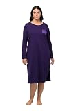 Ulla Popken Damen Nightgown, Satin Pocket Nachthemd, lilablau, 42-44