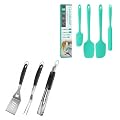 HAUSHOF 4 PCS Silicone Spatulas & Stainless Steel BBQ Set