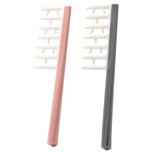 2 Pcs Peine Puas Anchas, Peine de Dientes Anchos, Peines de Peluquería con Forma de Asta para Peluquería en Casa Salón, Hombres y Mujeres, Rizos Pelo Rizado y Peinados Esponjosos