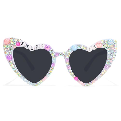 16th Birthday Sunglasses for Sweet Sixteen Birthday Party Decorations for Girls, Sweet 16 Glasses for Bday Dress Outfit Deocr Accessories Gifts