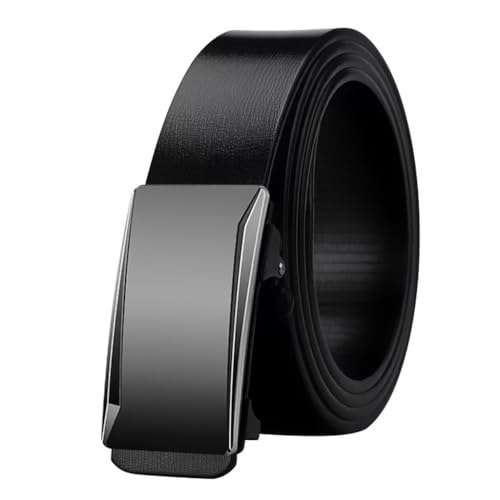 Genuine Leather Men's Belt, Business Toothless Automatic Buckle Cowhide