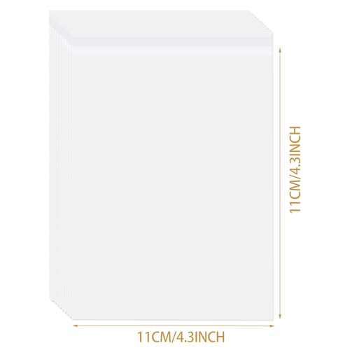 Cellophane Bags 4 * 4 Inches 100 Packs, Self Adhesive Display Bags/Sealable Bags, Food Safe, Cello Bags for Cookies, Cards,Envelopes,Pictures