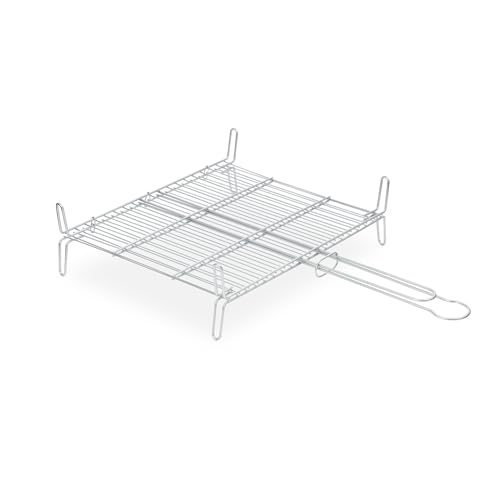 'Grill doble galvanizado 45 x 50 cm, Parrillas Dobles Galvanizadas para Brasas de Leña - Experiencia de Asado Superior'