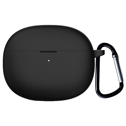 Silicon Case Cover Compatible with HUIFU T12 and ZINGBIRD X15 Earbuds, Protective Case with Carabiner, Black
