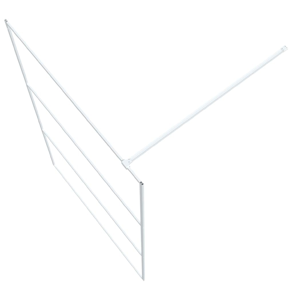 Mampara de ducha de cristal templado blanco de 115 x 195 cm, cristal de seguridad de 5 mm, perfil de aluminio con ajuste de 1 cm, protección contra salpicaduras para esquina y nicho